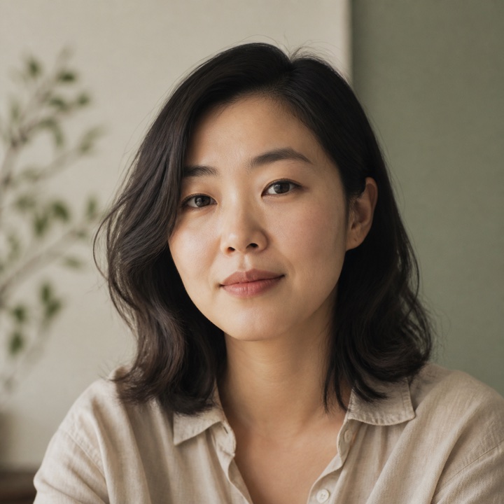 Fictional portrait of Maya, a product designer in Singapore